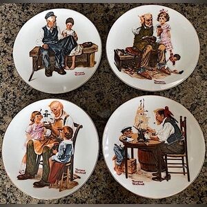 Vintage set of four limited edition, four beloved classics by Norman Rockwell